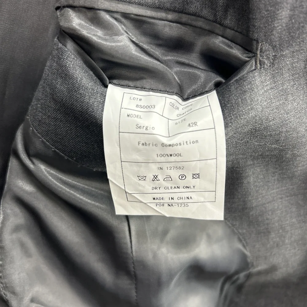 Paul Betenly Blazer 42R Charcoal Lanificio Filarte Wool Sergio Sport Coat Jacket